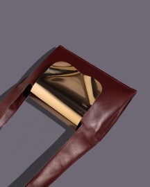 Metal Flap Bag - Carmine Red