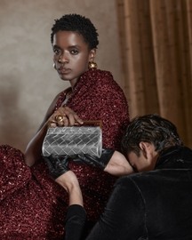 Woven Foldover Clutch - Silver