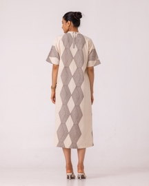 Ehan Hand Printed Midi Dress