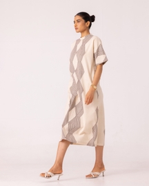 Ehan Hand Printed Midi Dress