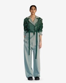 Green Map Embroidery Coat Set