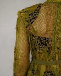 Yellow Map Embroidery Long Dress