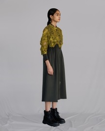 Yellow Map Embroidery Long Dress