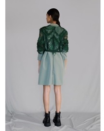 Green Map Embroidery Coat Dress