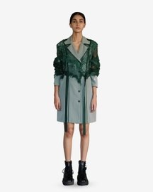 Green Map Embroidery Coat Dress