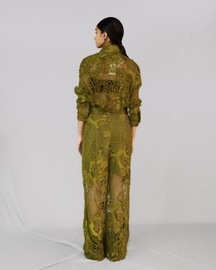 Yellow Map Embroidery Shirt Pant