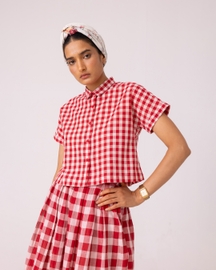Emily Checkered Handwoven Top