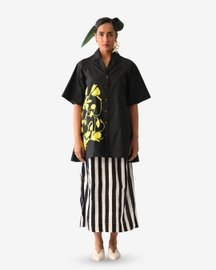 Mono Black Cuban Appliqué Shirt Set
