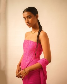 Falak I - Dusty Pink Silk Tube Corset