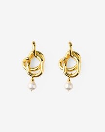 Freeform Pearl Drop Knot Earrings