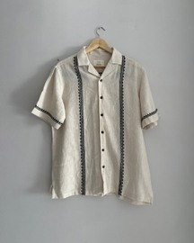 Black Verticals Hand-woven Cotton Shirt