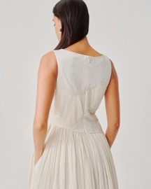 Ivory Ruched Corset Dress