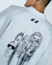 Handcrafted Diversity Stream Shirt(Powder Blue)