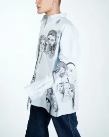 Handcrafted Diversity Stream Shirt(Powder Blue)