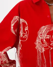 Handcrafted Diversity Stream Shirt (Red)