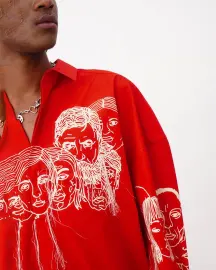 Handcrafted Diversity Stream Shirt (Red)