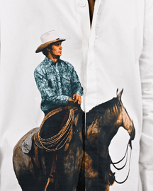 Straight Fit Printed Cotton Shirt