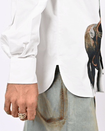 Straight Fit Printed Cotton Shirt