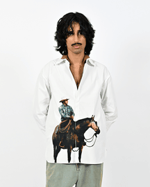 Straight Fit Printed Cotton Shirt