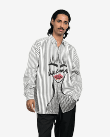 Oversized Unisex Pinstriped Cotton Shirt