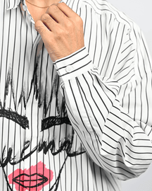 Oversized Unisex Pinstriped Cotton Shirt