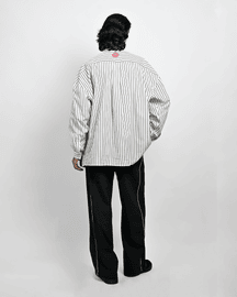 Oversized Unisex Pinstriped Cotton Shirt