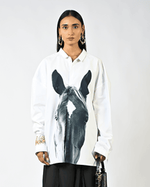 Horse Printed Cotton Shirt