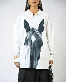 Horse Printed Cotton Shirt