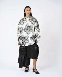 Canine Printed Cotton Shirt - White