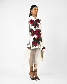 Fanged Floral Cotton Shirt - White