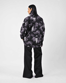 Tongue-printed Oversized Cotton Shirt