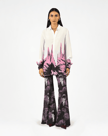 White Floral Drip Shirt