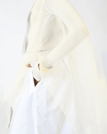 Horse Printed Sleeveless Organza Kaftan