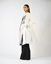 Horse Printed Sleeveless Organza Kaftan