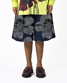 Canine Printed Denim Jorts