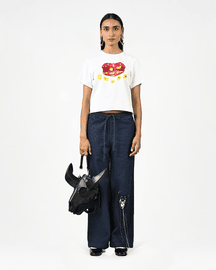 Straight Fit Hand-embroidered Canine Denim