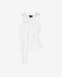 Tank Top With Layered Panels (White)
