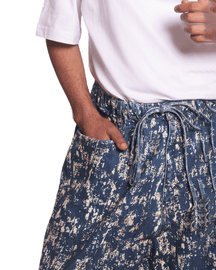 Oversized unisex denim in jacquard weaved denim (Indigo)