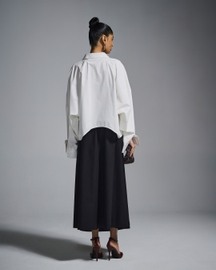 The Girl With The Braids Cropped Oversized Shirt - White