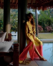 Shaya Dip-Dye Silk Sarong Dress