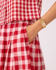 June Checkered Handwoven Skirt