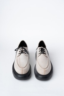 Laced Derby Shoes With A Rounded Toe And Chunky Sole