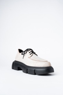 Laced Derby Shoes With A Rounded Toe And Chunky Sole