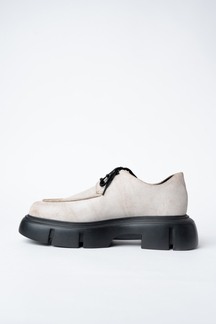 Laced Derby Shoes With A Rounded Toe And Chunky Sole