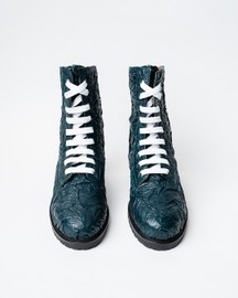 Ankle Boots With a Rounded Toe, Featuring a Back Zip Closure