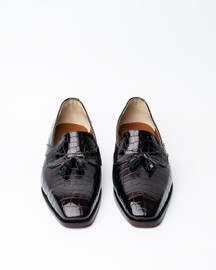 Evening Tassel Loafer With a Square Toe, Featuring Old Money Look