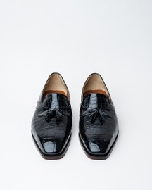 Evening Tassel Loafer With a Square Toe, Featuring Old Money Look