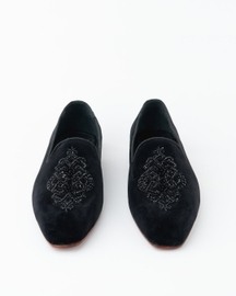Evening Tassel Raven Black Tuxedo With Hand Embroidered Beeds