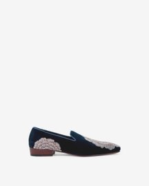 Evening Tassel Space Blue Tuxedo With Hand Embroidered Beeds