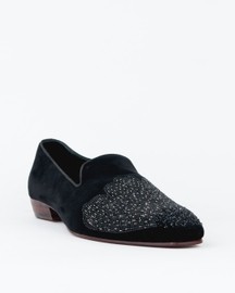 Evening Tassel Raven Black Tuxedo With Hand Embroidered Beeds